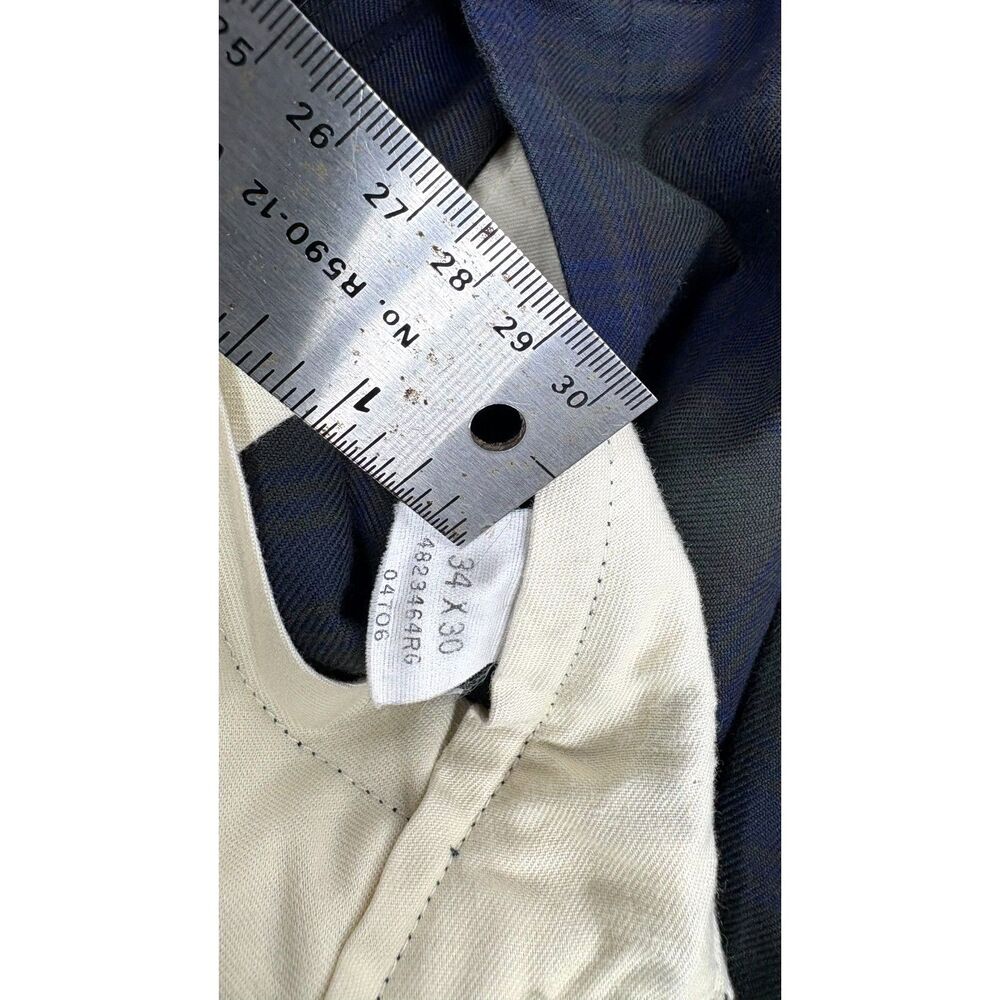 VTG Polo Ralph Lauren Blackwatch Plaid Cinch Waist Pleated Pants Men's 30x30 - Picture 12 of 14